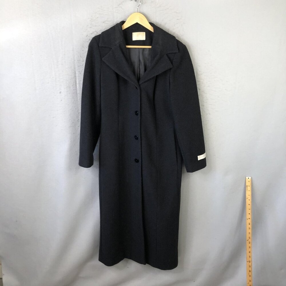 Worthington Coat Womens M Gray Cashmere Blend Long Overcoat Old Money Luxury
